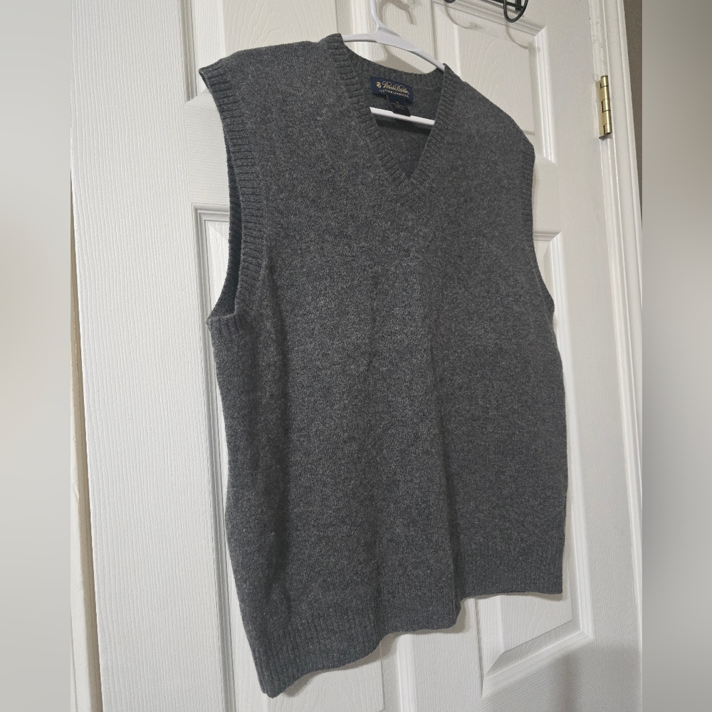 Vintage Lambswool Sweater Vest by Brooks Brothers, Dark Gray, V-Neck, EUC! - Picture 6 of 12